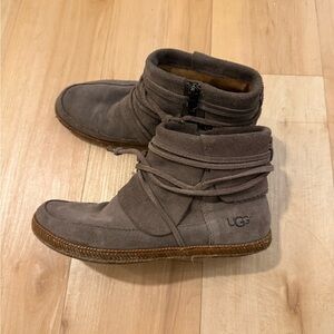 UGG Brown Winter Rain Boots with Slouchy Style and Soft Suede